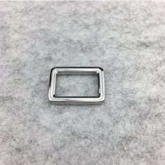 Shiny Nickel Alloy Flat Square Ring Buckles