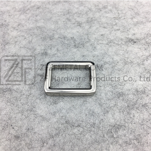 Shiny Nickel Alloy Flat Square Ring Buckles