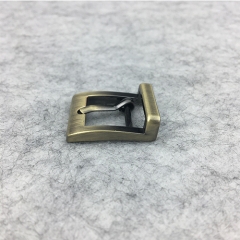 Square Center Bar Pin Buckle Brushed Antique Brass/ Bronze Finish