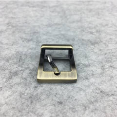 Square Center Bar Pin Buckle Brushed Antique Brass/ Bronze Finish