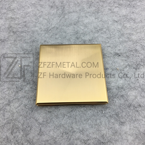 Brushed 24k Gold Square Metal Label Handbag Custom Logo Hardware