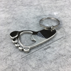 Customized Zinc Alloy Footprint Bottle Opener with Laser Logo