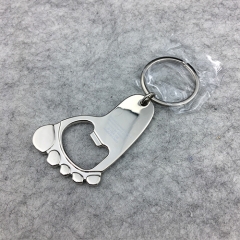 Customized Zinc Alloy Footprint Bottle Opener with Laser Logo