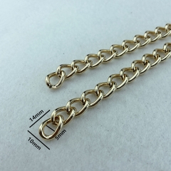 10*14mm High Quatity Light Gold Button chain For Bag Accessories