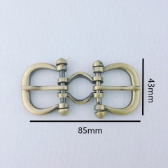 Fashion Belt Accessories Double D Ring Pin Metal Buckle