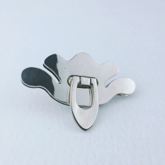 Fashion Flower Shape Nickel Turn Lock For Handbag