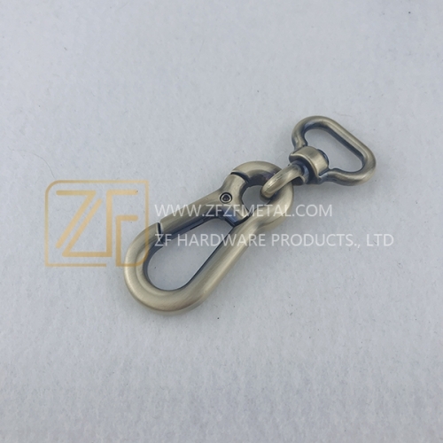 25*75mm Brushed Anti Brass Snap Hook Handbag Hook