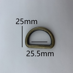 25mm Hot Sale Antique Brass D Ring For Handbag Accessories