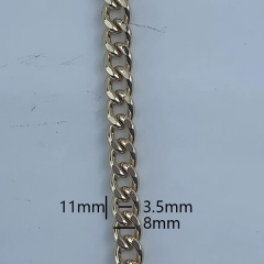 3mm Fashion Light Gold Hardware Bag Accessories Aluminum Chain