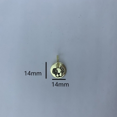 14mm Customized Cartoon Light Gold Metal Logo Tag Label For Bag