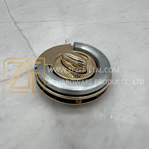 Fashion Textured Round Turn Lock for Handbags