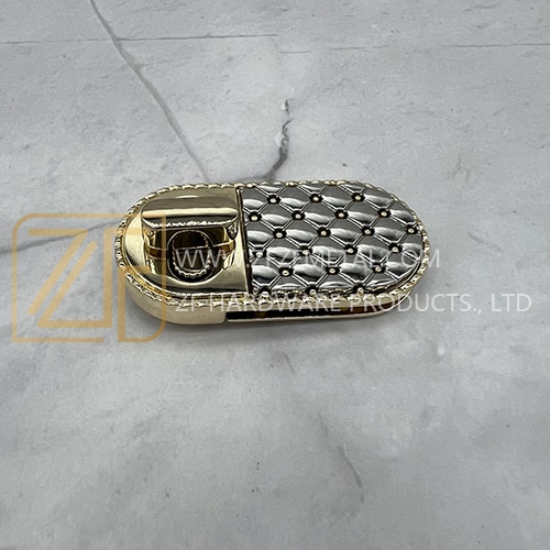 Fashion Pattern Oval Turn Lock for Handbags