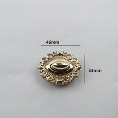 46mm Custom Light Gold Oval Flower Lock