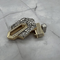 Textured Polygonal Turn Lock for Handbags