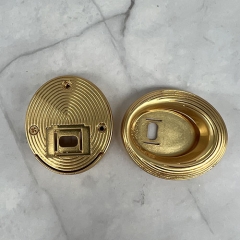 Golden Hollow Oval Stripe Lock