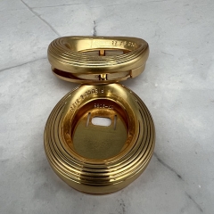 Golden Hollow Oval Stripe Lock