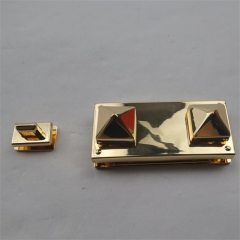 Custom Golden Diamond raised switch Lock For Handbag