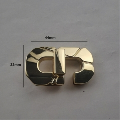 44mm Rectangular Opening Golden Twist Lock For Bag