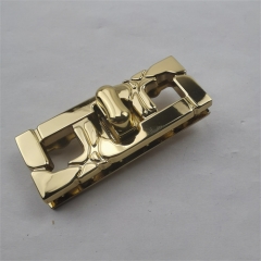 59mm Rectangular Three-Hole Thick Gold Twist Lock For Bag