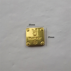 33mm Playboy Custom Square Exquisite Decoration With Logo For Bag