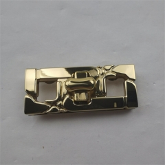 59mm Rectangular Three-Hole Thick Gold Twist Lock For Bag
