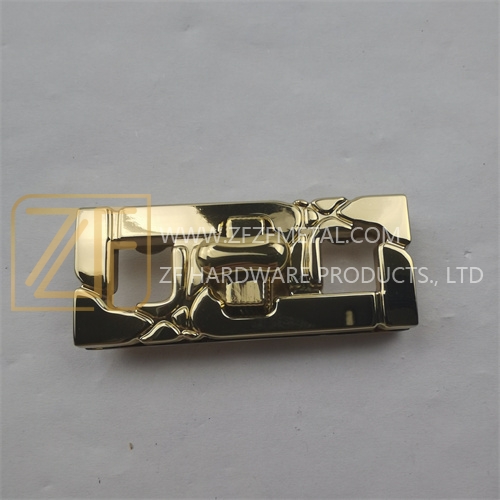 59mm Rectangular Three-Hole Thick Gold Twist Lock For Bag