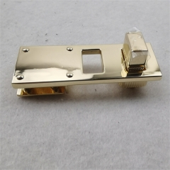 18mm Rectangular Double keyhole light gold twist lock for bag