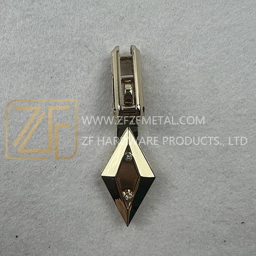 Golden Hollow Crystal Rhombus Shape Edge Clip