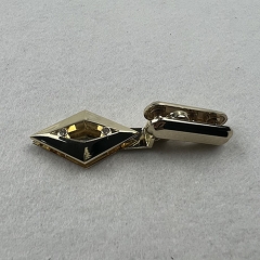 Golden Hollow Crystal Rhombus Shape Edge Clip