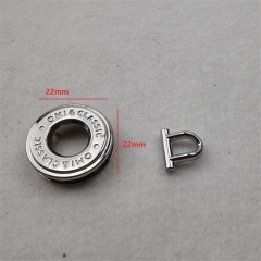22mm Customized round nickel hook lock with logo for bag