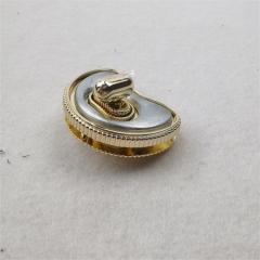 35mm Heart-shaped Half Moon Opening Light Gold Lock for bags
